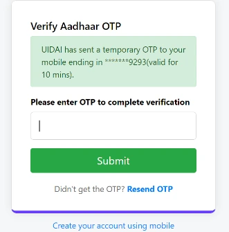 OTP Verification Screen